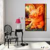 豬02 純手繪 油畫 直幅 紅橙 暖色系 動物 大自然 藝術畫 掛畫 生肖 求運 藝術品 寫實 室內設計