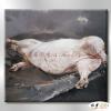 豬10 純手繪 油畫 橫幅 黑灰 中性色系 動物 大自然 藝術畫 掛畫 生肖 求運 藝術品 寫實 室內設計