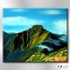 玉山主峰CO65 純手繪 油畫 橫幅 冷色系 無框畫 風水 流水 風景 開運 招財 進寶 納福 實拍影片