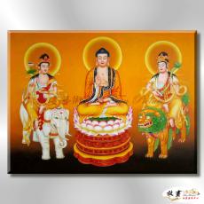 宗教肖像FR075 純手繪 油畫 橫幅 橙色 暖色系 文化 吉祥 禪意 風水 命理 禮佛 修道 文藝品