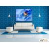 無極山水SG004 純手繪 油畫 橫幅 藍色 冷色系 畫飾 流彩 無框畫 民宿 餐廳 招財 實拍影片