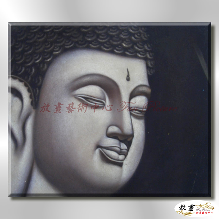 宗教肖像FR011 純手繪 油畫 橫幅 灰黑 中性色系 文化 吉祥 禪意 風水 命理 禮佛 修道 文藝品