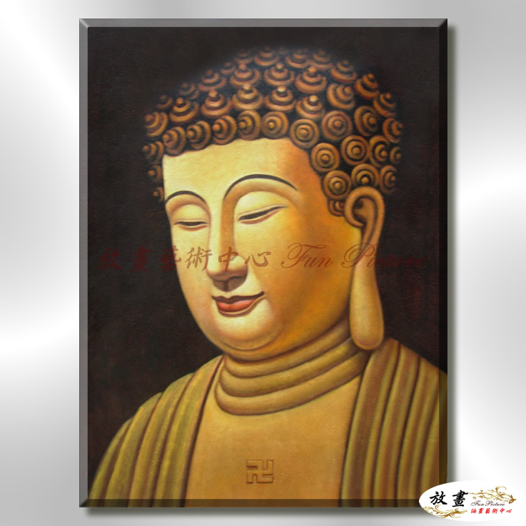 宗教肖像FR022 純手繪 油畫 直幅 褐咖 中性色系 文化 吉祥 禪意 風水 命理 禮佛 修道 文藝品