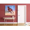 馬108 純手繪 油畫 方形 褐咖 中性色系 動物 大自然 藝術畫 掛畫 生肖 客廳 裝潢 室內設計