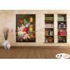 古典花卉76 純手繪 油畫 直幅 多彩 暖色系 寫實 掛畫 無框畫 民宿 室內設計 居家佈置