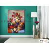 古典花卉91 純手繪 油畫 直幅 多彩 暖色系 寫實 掛畫 無框畫 民宿 室內設計 居家佈置
