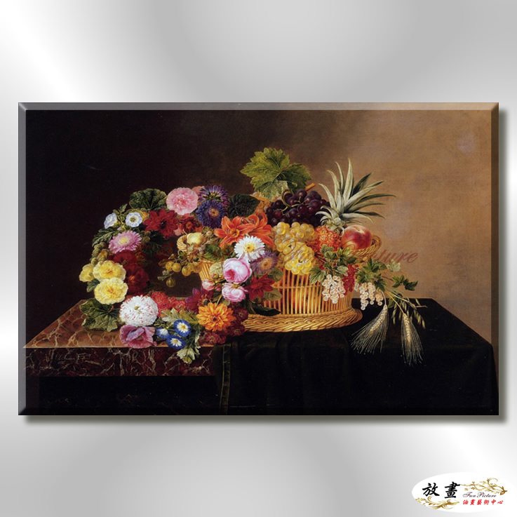 古典花卉165 純手繪 油畫 橫幅 黑褐 中性色系 寫實 掛畫 無框畫 民宿 室內設計 居家佈置