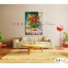印象派花卉83 純手繪 油畫 直幅 多彩 中性色系 印象 掛畫 無框畫 民宿 室內設計 居家佈置