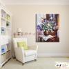 印象派花卉112 純手繪 油畫 直幅 褐綠 中性色系 印象 掛畫 無框畫 民宿 室內設計 居家佈置