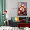 印象派花卉124 純手繪 油畫 直幅 紅褐 暖色系 印象 掛畫 無框畫 民宿 室內設計 居家佈置