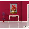 印象派花卉141 純手繪 油畫 直幅 紅褐 暖色系 印象 掛畫 無框畫 民宿 室內設計 居家佈置