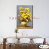 印象派花卉142 純手繪 油畫 直幅 黃褐 暖色系 印象 掛畫 無框畫 民宿 室內設計 居家佈置