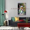 印象派花卉162 純手繪 油畫 直幅 褐綠 中性色系 印象 掛畫 無框畫 民宿 室內設計 居家佈置