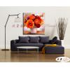 印象派花卉208 純手繪 油畫 方形 紅橙 暖色系 印象 掛畫 無框畫 民宿 室內設計 居家佈置