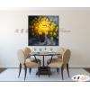 印象派花卉224 純手繪 油畫 方形 黃褐 暖色系 印象 掛畫 無框畫 民宿 室內設計 居家佈置