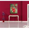 寫實花卉117 純手繪 油畫 直幅 紅橙 暖色系 寫實 掛畫 無框畫 民宿 室內設計 居家佈置