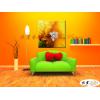 荷花149 純手繪 油畫 方形 黃橙 暖色系 寫實 掛畫 無框畫 民宿 室內設計 居家佈置
