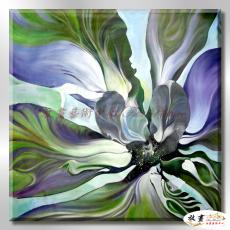 裝飾花卉C223 純手繪 油畫 方形 藍綠 冷色系 掛畫 招財 風水 裝修 無框畫 玄關 室內設計