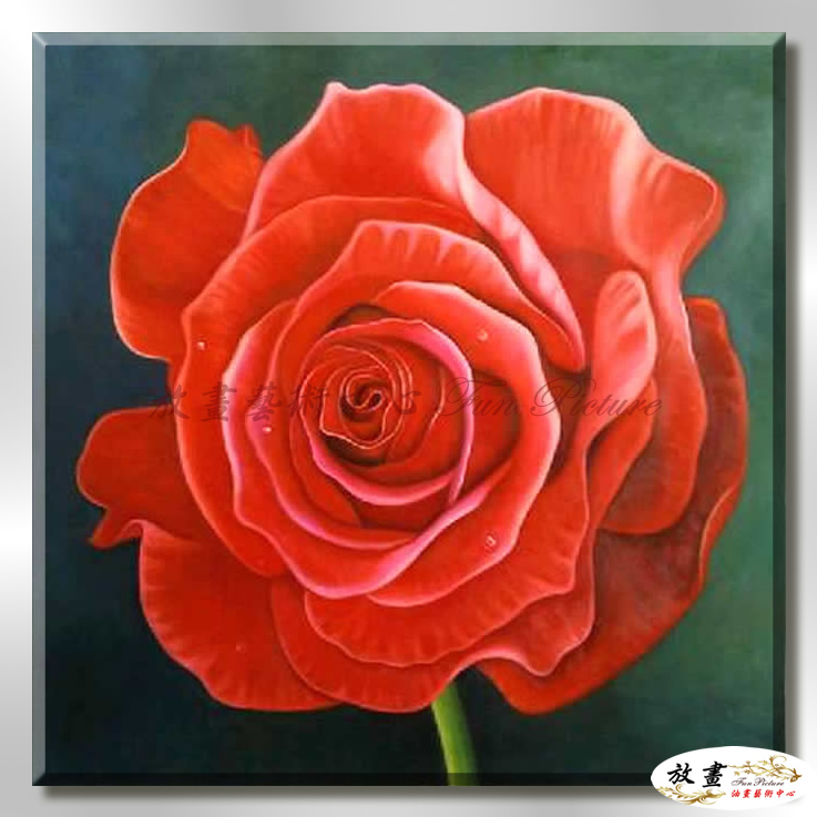玫瑰252 純手繪 油畫 方形 紅色 暖色系 寫實 掛畫 無框畫 民宿 室內設計 居家佈置 