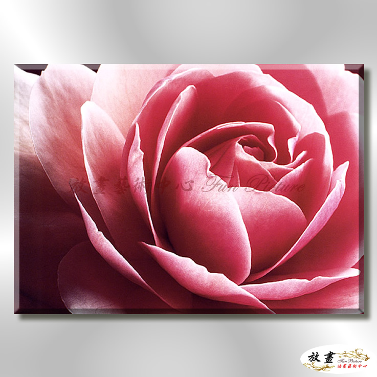 玫瑰253 純手繪 油畫 橫幅 粉紅 暖色系 寫實 掛畫 無框畫 民宿 室內設計 居家佈置