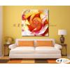 玫瑰257 純手繪 油畫 方形 紅橙 暖色系 寫實 掛畫 無框畫 民宿 室內設計 居家佈置