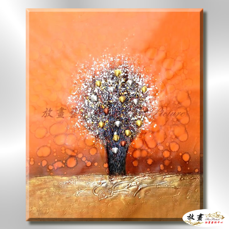 裝飾花卉C67 純手繪 油畫 直幅 橙色 暖色系 掛畫 招財 風水 裝修 無框畫 玄關 室內設計