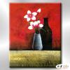 裝飾花卉C75 純手繪 油畫 直幅 紅褐 暖色系 掛畫 招財 風水 裝修 無框畫 玄關 室內設計