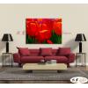 裝飾花卉C187 純手繪 油畫 橫幅 紅色 暖色系 掛畫 招財 風水 裝修 無框畫 玄關 室內設計
