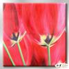 裝飾花卉C189 純手繪 油畫 方形 紅色 暖色系 掛畫 招財 風水 裝修 無框畫 玄關 室內設計