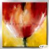 裝飾花卉C195 純手繪 油畫 方形 黃紅 暖色系 掛畫 招財 風水 裝修 無框畫 玄關 室內設計