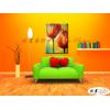 裝飾花卉C198 純手繪 油畫 直幅 黃橙 暖色系 掛畫 招財 風水 裝修 無框畫 玄關 室內設計