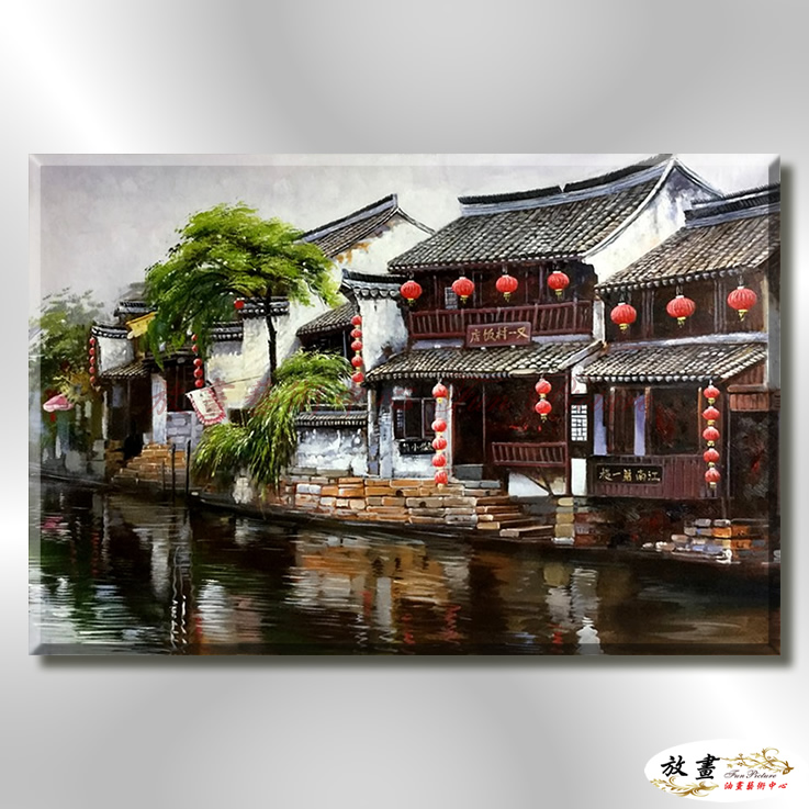 東方風景E79 純手繪 油畫 橫幅 灰褐 中性色系 中國風 山水畫 招財 無框畫 民宿 餐廳 辦公室