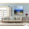 海景O11 純手繪 油畫 方形 藍色 冷色系 大海 藍天 海灣 海浪 夕陽 裝潢 室內設計 客廳掛畫