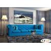 浪景W31 純手繪 油畫 橫幅 藍色 冷色系 大海 藍天 海灣 海浪 夕陽 裝潢 室內設計 客廳掛畫