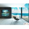浪景W42 純手繪 油畫 橫幅 藍色 冷色系 大海 藍天 海灣 海浪 夕陽 裝潢 室內設計 客廳掛畫