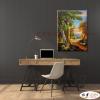 樹林景F141 純手繪 油畫 直幅 褐綠 中性色系 山水 藝術畫 掛畫 民宿 餐廳 裝潢 室內設計 辦公室