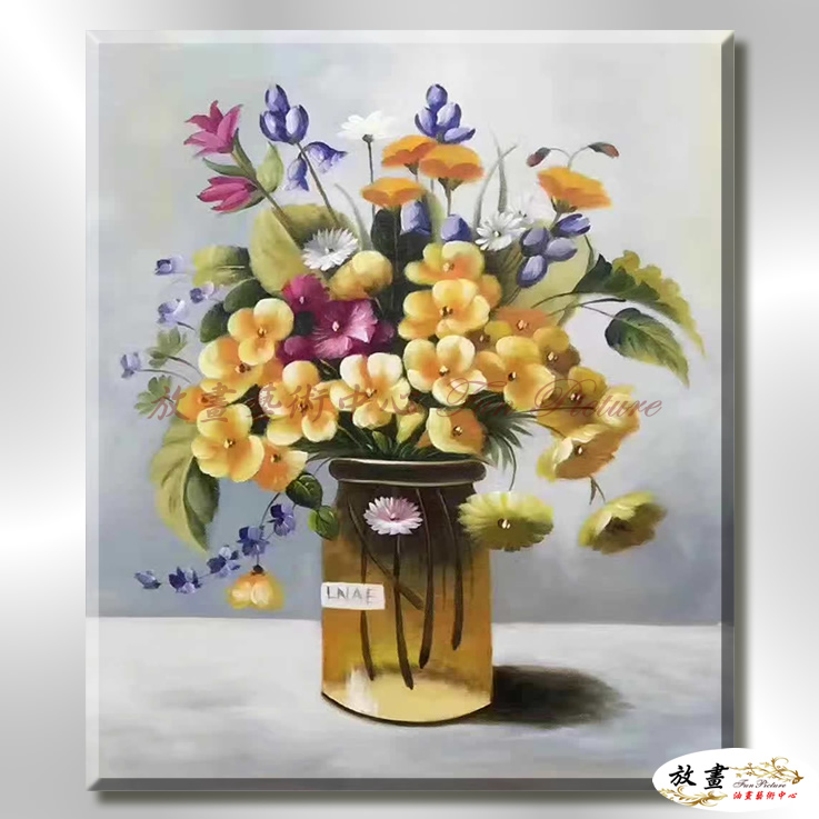 裝飾花卉NF092 純手繪 油畫 直幅 黃褐 暖色系 掛畫 畫飾 無框畫 民宿 餐廳 裝潢 實拍影片