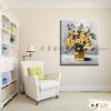 裝飾花卉NF092 純手繪 油畫 直幅 黃褐 暖色系 掛畫 畫飾 無框畫 民宿 餐廳 裝潢 室內設計