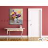 裝飾花卉NF095 純手繪 油畫 直幅 灰紫 中性色系 掛畫 畫飾 無框畫 民宿 餐廳 裝潢 室內設計