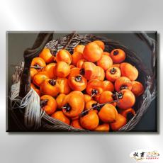 柿子ST160 純手繪 油畫 橫幅 橙色 暖色系 無框畫 事事圓滿 好事連連 鴻運當頭 餐廳