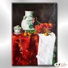 靜物陶瓷ST174 純手繪 油畫 直幅 紅黑 中性色系 裝飾 畫飾 無框畫 民宿 餐廳 裝潢 室內設計
