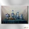 瓷器ST09 純手繪 油畫 橫幅 藍色 冷色系 裝飾 畫飾 無框畫 寫實 靜物 餐廳 裝潢 室內設計