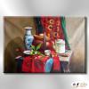 瓷器ST15 純手繪 油畫 橫幅 紅咖 暖色系 裝飾 畫飾 無框畫 寫實 靜物 餐廳 裝潢 室內設計