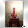 瓷器ST29 純手繪 油畫 直幅 紅咖 暖色系 裝飾 畫飾 無框畫 寫實 靜物 餐廳 裝潢 室內設計