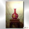 瓷器ST30 純手繪 油畫 直幅 紅咖 暖色系 裝飾 畫飾 無框畫 寫實 靜物 餐廳 裝潢 室內設計