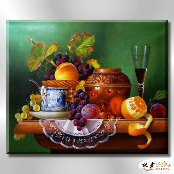 葡萄ST66 純手繪 油畫 橫幅 橙褐 暖色系 無框畫 成果豐碩 大吉大利 圓圓滿滿 餐廳 掛畫