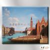 地中海風景De119 純手繪 油畫 橫幅 褐藍 中性色系 浪漫 歐式 咖啡廳 民宿 餐廳 海岸線 藝術品