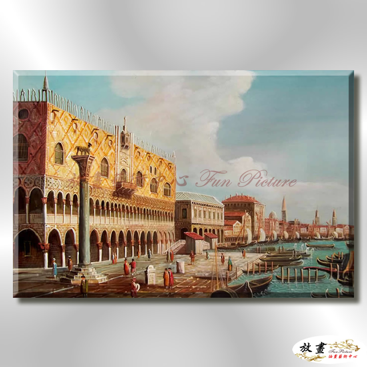 地中海風景De129 純手繪 油畫 橫幅 褐藍 中性色系 浪漫 歐式 咖啡廳 民宿 餐廳 海岸線 藝術品