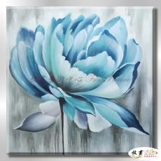裝飾花卉NF138 純手繪 油畫 方形 藍白 中性色系 裝飾 畫飾 無框畫 民宿 餐廳 室內設計