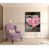 玫瑰花326 純手繪 油畫 直幅 粉紅 暖色系 寫實 掛畫 無框畫 民宿 室內設計 居家佈置